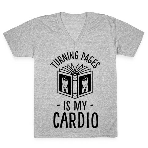 Turning Pages Is My Cardio V-Neck Tee Shirt