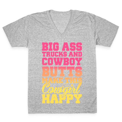 Big Ass Trucks and Cowboy Butts V-Neck Tee Shirt