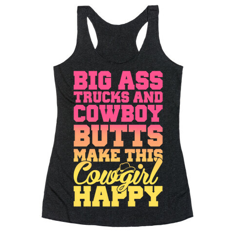 Big Ass Trucks and Cowboy Butts Racerback Tank Top