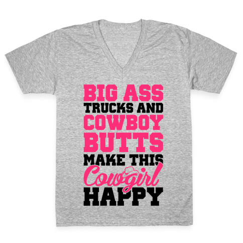 Big Ass Trucks and Cowboy Butts V-Neck Tee Shirt