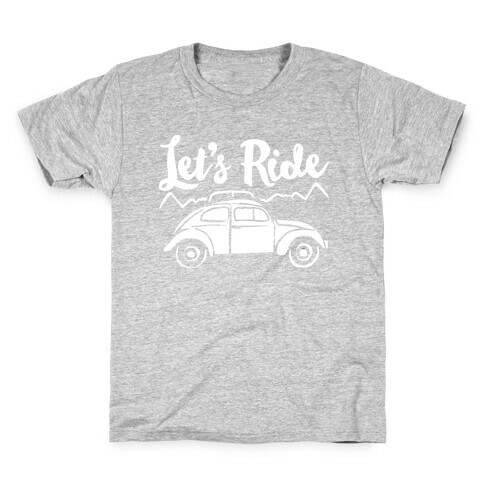 Let's Ride White Print Kids T-Shirt