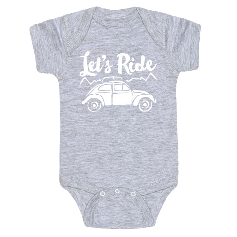 Let's Ride White Print Baby One-Piece