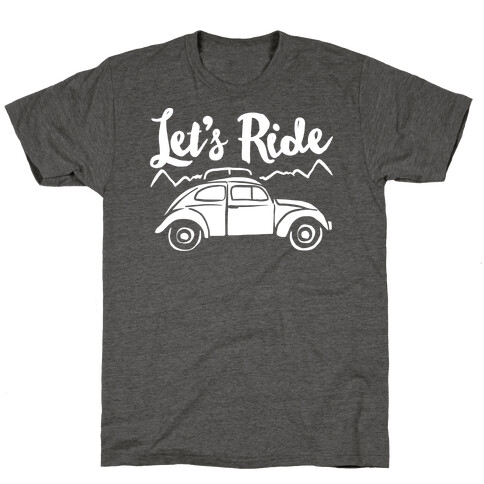 Let's Ride White Print T-Shirt