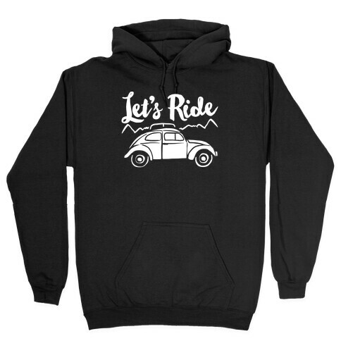 Let's Ride White Print Hooded Sweatshirt