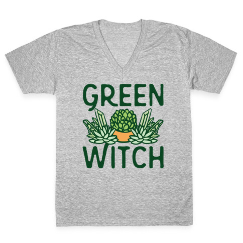 Green Witch V-Neck Tee Shirt