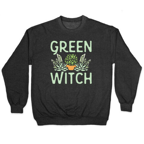 Green Witch White Print Pullover