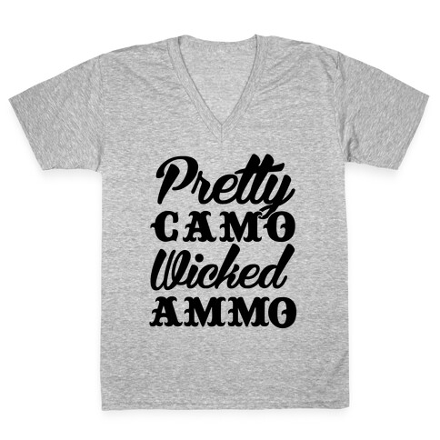 Pretty Camo Wicked Ammo V-Neck Tee Shirt