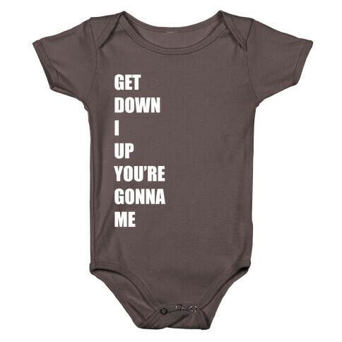 I Get Knocked Down Pair 2 White Print Baby One-Piece