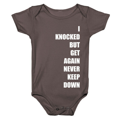 I Get Knocked Down Pair 1 White Print Baby One-Piece