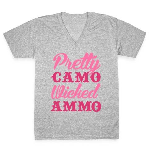 Pretty Camo Wicked Ammo V-Neck Tee Shirt