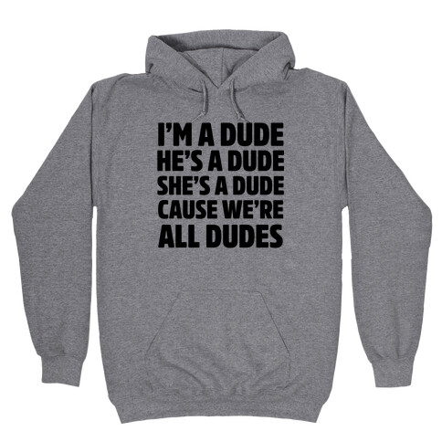 I'm a Dude, He's a Dude, She's a Dude Hooded Sweatshirt