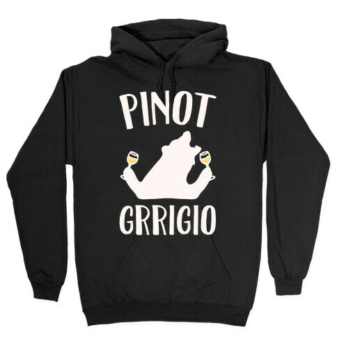 Pinot Grrigio White Print  Hooded Sweatshirt