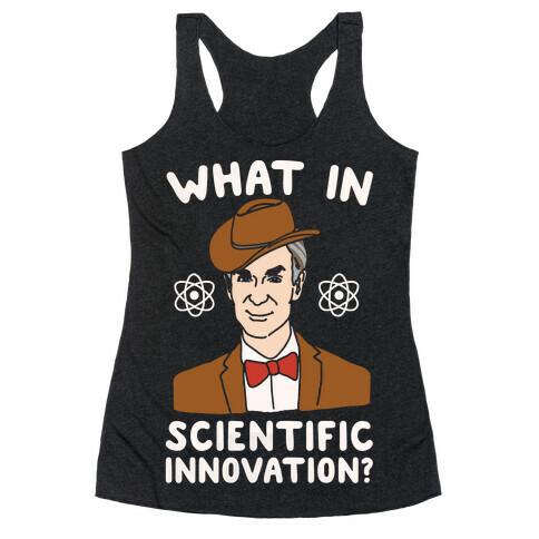 What In Scientific Innovation White Print Racerback Tank Top