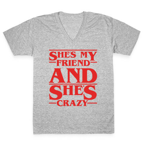 She's My Friend And She's Crazy Pair Shirt V-Neck Tee Shirt