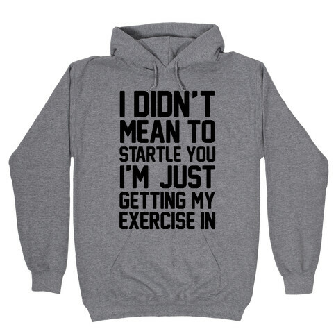 I Didn't Mean To Startle You I'm Just Getting My Exercise In Hooded Sweatshirt