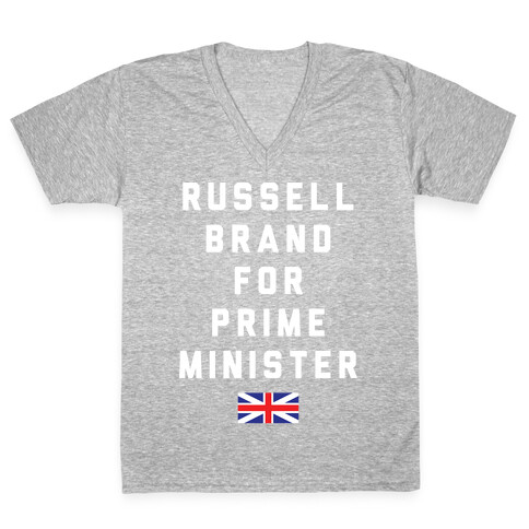 Russell Brand For Prime Minister V-Neck Tee Shirt
