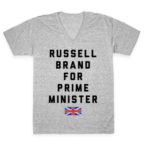 Russel Brand For Prime Minister V-Neck Tee Shirt