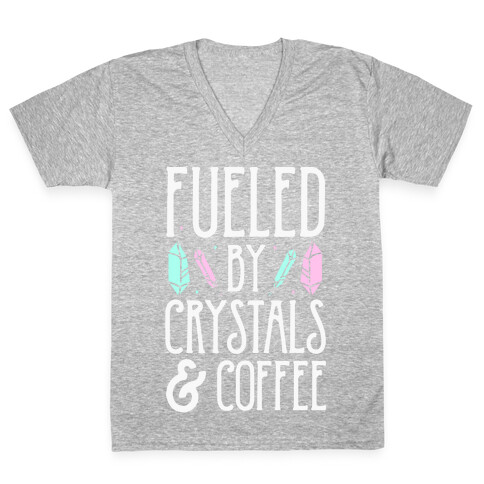 Fueled By Crystals & Coffee V-Neck Tee Shirt