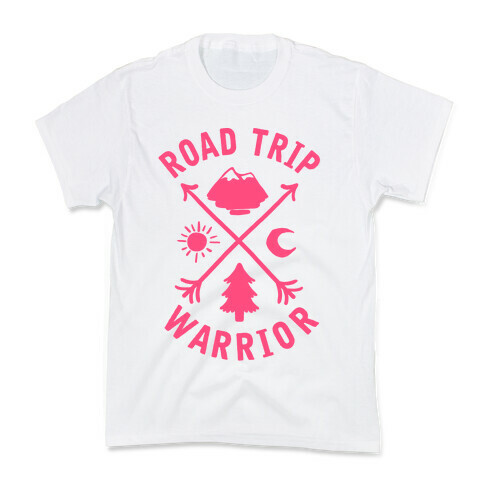 Road Trip Warrior (Pink) Kids T-Shirt
