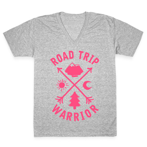 Road Trip Warrior (Pink) V-Neck Tee Shirt