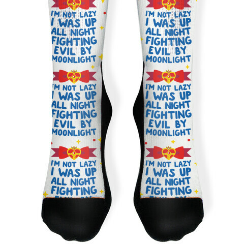 I Was Up Fighting Evil By Moonlight Sock