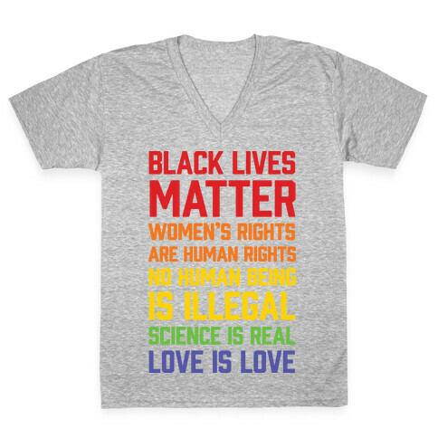 Black Lives Matter List V-Neck Tee Shirt