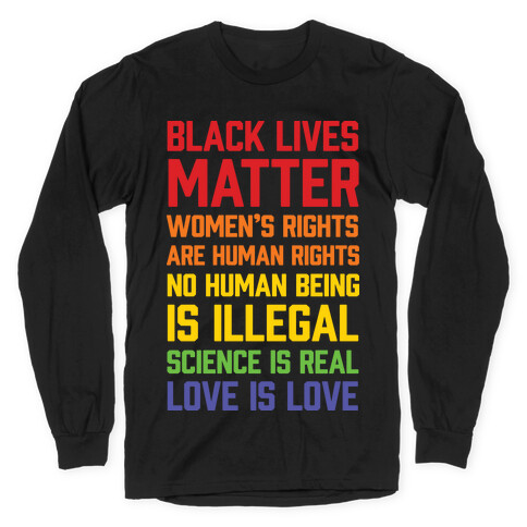 Black Lives Matter List Long Sleeve T-Shirt