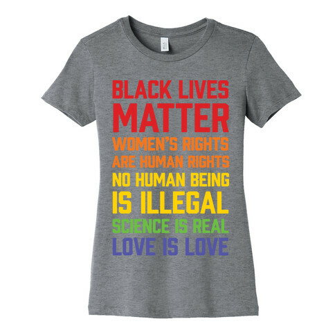 Black Lives Matter List Womens T-Shirt