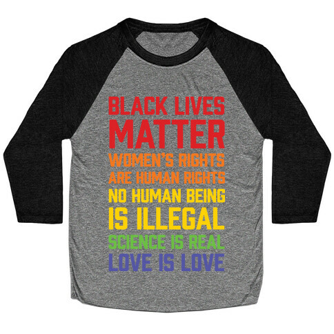 Black Lives Matter List Baseball Tee