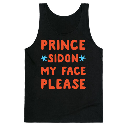 Prince Sidon My Face Please Parody White Print Tank Top