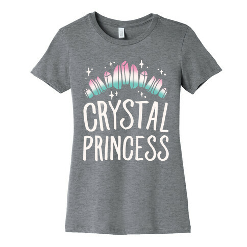 Crystal Princess White Print  Womens T-Shirt