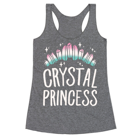 Crystal Princess White Print  Racerback Tank Top