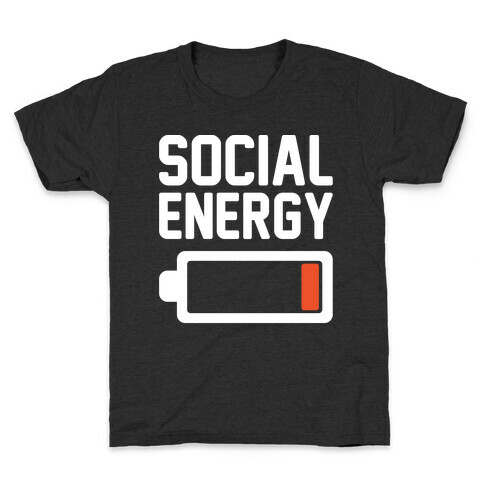 Social Energy Low White Print Kids T-Shirt