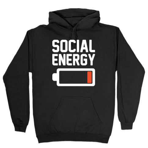 Social Energy Low White Print Hooded Sweatshirt