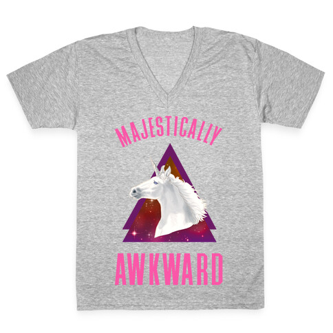 Majestically Awkward Unicorn V-Neck Tee Shirt