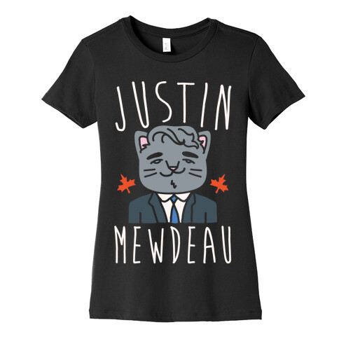 Justin Mewdeau White Print Womens T-Shirt