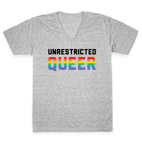 Unrestricted Queer V-Neck Tee Shirt