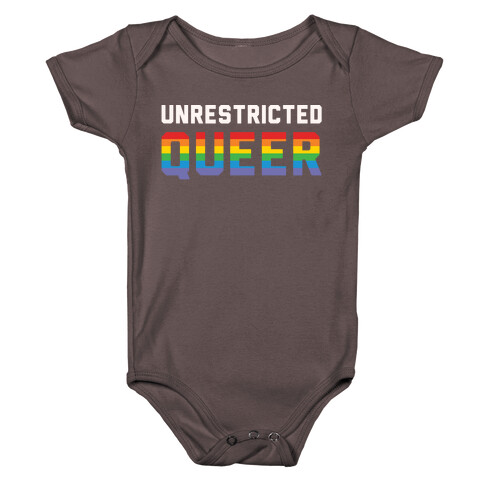 Unrestricted Queer White Print Baby One-Piece