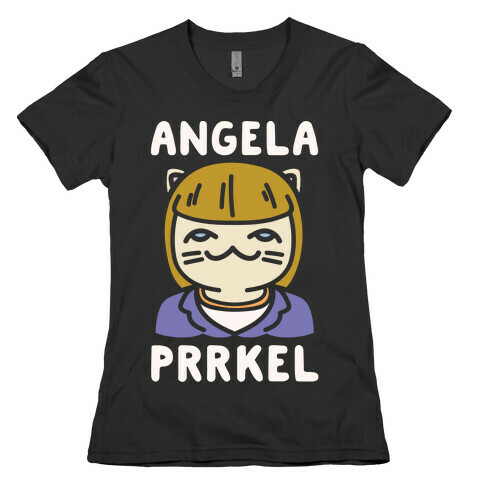 Angela Prrkel Parody White Print Womens T-Shirt