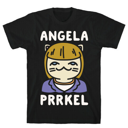 Angela Prrkel Parody White Print T-Shirt