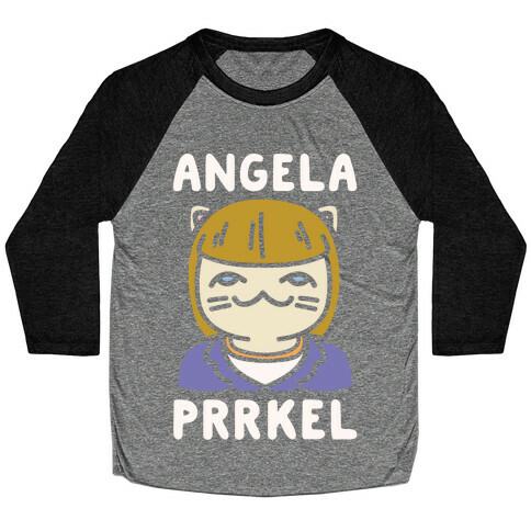 Angela Prrkel Parody White Print Baseball Tee