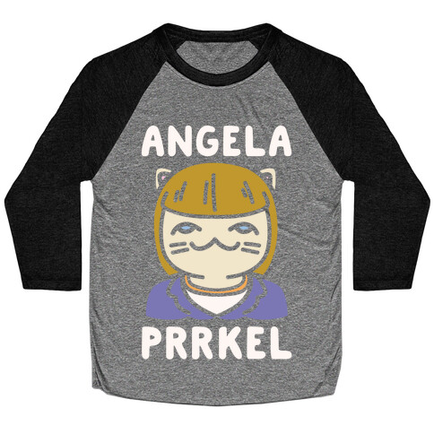 Angela Prrkel Parody White Print Baseball Tee