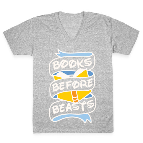 Books Before Beasts V-Neck Tee Shirt
