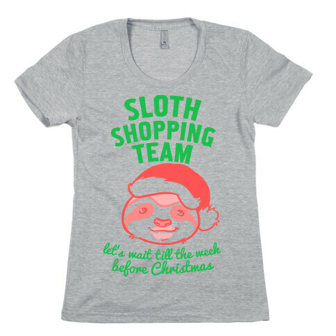 Sloth Shopping Team Womens T-Shirt