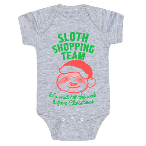 Sloth Shopping Team Baby One-Piece