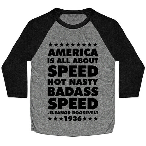 America is All About Speed Baseball Tee