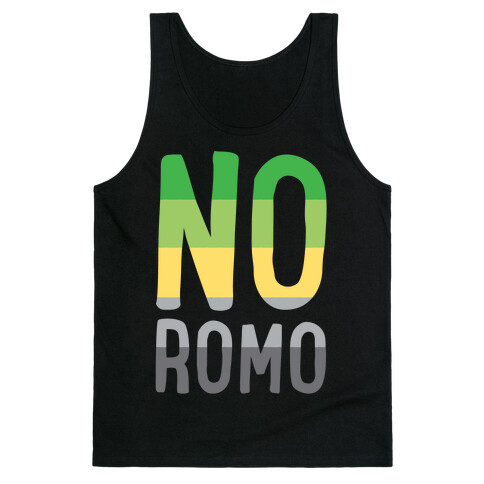 No Romo White Print Tank Top