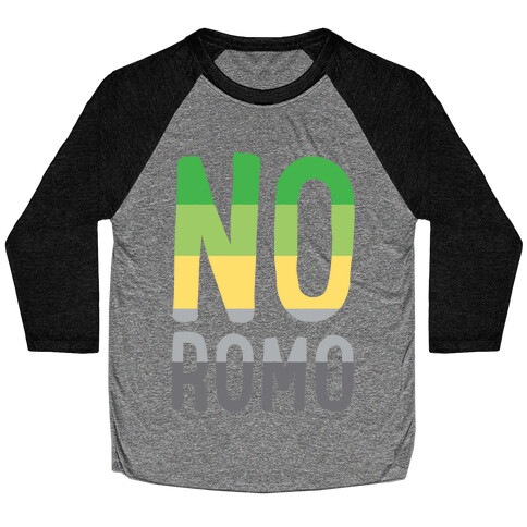 No Romo White Print Baseball Tee