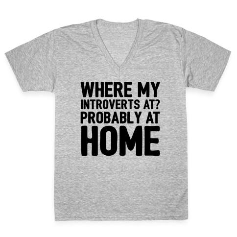 Where My Introverts At V-Neck Tee Shirt