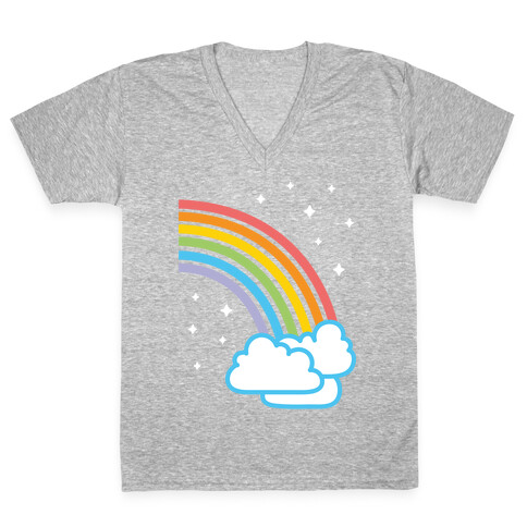 Rainbow Pair 2 (White) V-Neck Tee Shirt